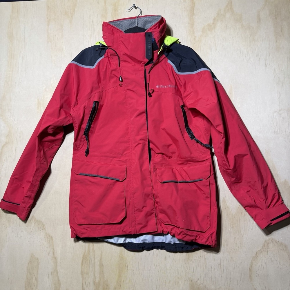 West Marine Third Reef 3L Jacket Mens M Red Waterproof Sailing Coat